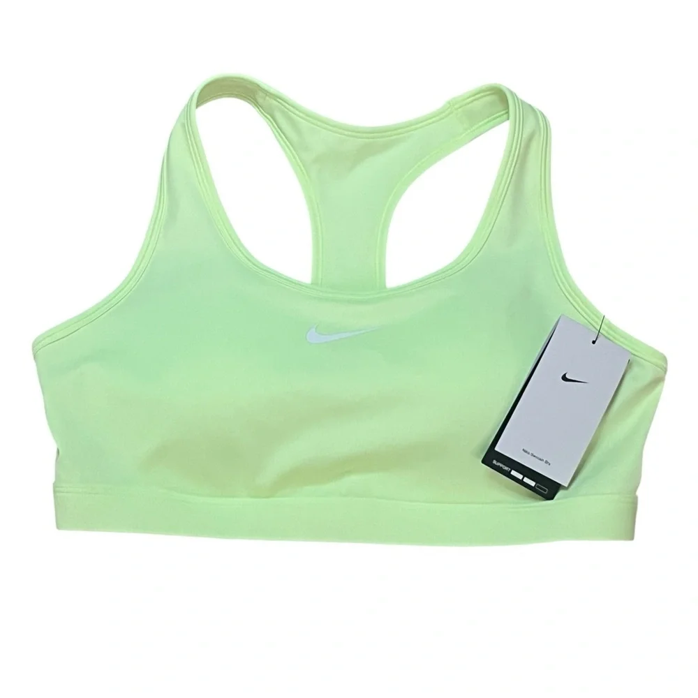 Nike Swoosh Med Support Padded Racerback WomenLarge Sports Bra Barely Volt